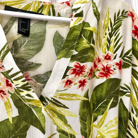FOREVER 21 Tropical Print Summer Mini Dress - Size Small - Picture 4 of 6